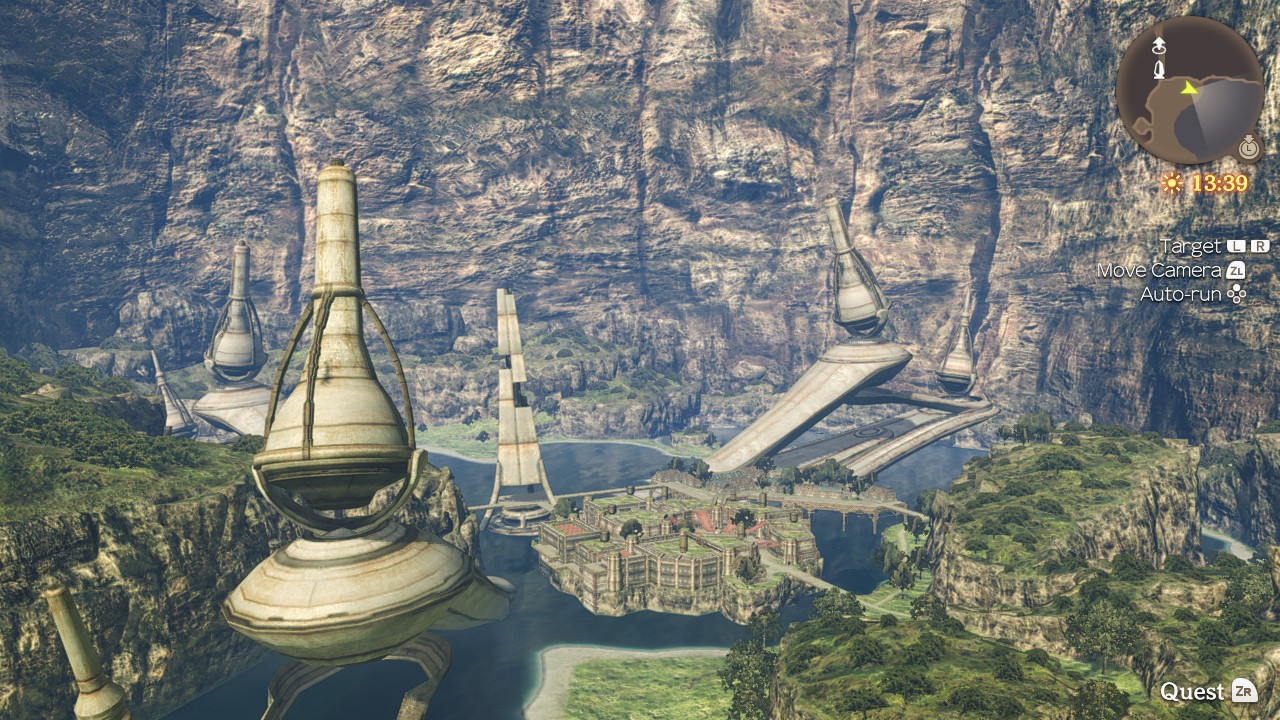 Colony 9 viewed from above, enclosed by high cliffs that mark the limits of exploration.