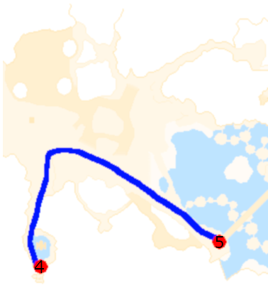 Map showing the route from the refugee camp to the start of Raguel Bridge.