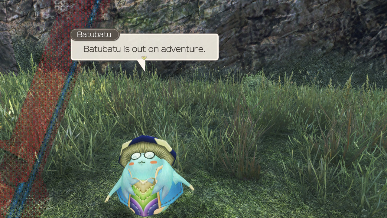 Batubatu sits in the grass and says he is out on an adventure.